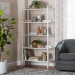 Baxton Studio Lucera Bobbin Display Shelf - 5-Tier Open Frame Vertical Bookcase with Spindle Posts for Living Room or Office, White - MG9011-White-Display Shelf