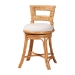 bali & pari Amina Natural Rattan Counter Stool - Handwoven Wicker Stool with Swivel Seat and Upholstered Cushion, Boho Coastal Seating with Footrest for Kitchen Island or Lounge