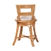 bali & pari Amina Natural Rattan Counter Stool - Handwoven Wicker Stool with Swivel Seat and Upholstered Cushion, Boho Coastal Seating with Footrest for Kitchen Island or Lounge - Amina-Light Honey Rattan-CS