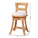 bali & pari Amina Natural Rattan Counter Stool - Handwoven Wicker Stool with Swivel Seat and Upholstered Cushion, Boho Coastal Seating with Footrest for Kitchen Island or Lounge - Amina-Light Honey Rattan-CS