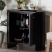 bali & pari Keshet Fluted Wood Storage Cabinet - 2-Door Accent Cabinet with Vertical Slat Panels and Metal Door Pulls for Living Room or Entryway - Keshet-Black-Wooden-2DR-Cabinet