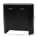 bali & pari Keshet Fluted Wood Storage Cabinet - 2-Door Accent Cabinet with Vertical Slat Panels and Metal Door Pulls for Living Room or Entryway - Keshet-Black-Wooden-2DR-Cabinet