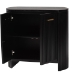 bali & pari Keshet Fluted Wood Storage Cabinet - 2-Door Accent Cabinet with Vertical Slat Panels and Metal Door Pulls for Living Room or Entryway - Keshet-Black-Wooden-2DR-Cabinet