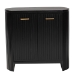 bali & pari Keshet Fluted Wood Storage Cabinet - 2-Door Accent Cabinet with Vertical Slat Panels and Metal Door Pulls for Living Room or Entryway - Keshet-Black-Wooden-2DR-Cabinet