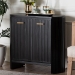 bali & pari Keshet Fluted Wood Storage Cabinet - 2-Door Accent Cabinet with Vertical Slat Panels and Metal Door Pulls for Living Room or Entryway - Keshet-Black-Wooden-2DR-Cabinet
