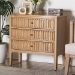 bali & pari Lavi Fluted Wood Chest - 3-Drawer Storage Chest with Textured Drawer Fronts and Round Knobs for Bedroom - Lavi-Antq Beige-Wooden-3DRW-Chest