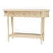 bali & pari Liba Console Table - 3-Drawer Accent Table with Scalloped Detailing and Open Shelf Storage for Hallway, Entryway, or Living Room