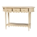bali & pari Liba Console Table - 3-Drawer Accent Table with Scalloped Detailing and Open Shelf Storage for Hallway, Entryway, or Living Room - Liba-Beige-Wooden-3DRW-Console Table