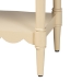 bali & pari Liba Console Table - 3-Drawer Accent Table with Scalloped Detailing and Open Shelf Storage for Hallway, Entryway, or Living Room - Liba-Beige-Wooden-3DRW-Console Table