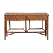 bali & pari Basile Marbled Tortoise Natural Rattan Desk - 2-Drawer Writing Desk with Open Geometric Frame and Woven Detailing for Home Office - WS223-Rattan/Tortoise-Desk