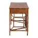 bali & pari Basile Marbled Tortoise Natural Rattan Desk - 2-Drawer Writing Desk with Open Geometric Frame and Woven Detailing for Home Office - WS223-Rattan/Tortoise-Desk