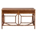 bali & pari Basile Marbled Tortoise Natural Rattan Desk - 2-Drawer Writing Desk with Open Geometric Frame and Woven Detailing for Home Office - WS223-Rattan/Tortoise-Desk