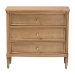 bali & pari Karmel Chest - 3-Drawer Storage Chest with Curved Front and Tapered Legs for Bedroom - Karmel-Antq Beige-Wooden-3DRW-Chest