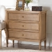 bali & pari Karmel Chest - 3-Drawer Storage Chest with Curved Front and Tapered Legs for Bedroom - Karmel-Antq Beige-Wooden-3DRW-Chest