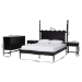 Baxton Studio Brantley Spindle 4-Piece Bedroom Set - Farmhouse Bed Frame with Matching Dresser and 1-Drawer Nightstands, Black, King - Lesedi-4PC Bedroom Set-Black-King-2NS
