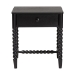 Baxton Studio Brantley Spindle Nightstand - 1-Drawer Bedside Table with Beaded Frame and Open Base for Bedroom, Black - MG9025-Black-NS