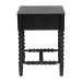 Baxton Studio Brantley Spindle Nightstand - 1-Drawer Bedside Table with Beaded Frame and Open Base for Bedroom, Black - MG9025-Black-NS
