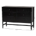 Baxton Studio Brantley Spindle Dresser - 6-Drawer Horizontal Storage Cabinet with Beaded Frame and Elevated Base for Bedroom, Black - MG9025-Black-6DW-Dresser