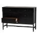 Baxton Studio Brantley Spindle Dresser - 6-Drawer Horizontal Storage Cabinet with Beaded Frame and Elevated Base for Bedroom, Black - MG9025-Black-6DW-Dresser