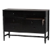 Baxton Studio Brantley Spindle Dresser - 6-Drawer Horizontal Storage Cabinet with Beaded Frame and Elevated Base for Bedroom, Black - MG9025-Black-6DW-Dresser