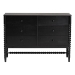 Baxton Studio Brantley Spindle Dresser - 6-Drawer Horizontal Storage Cabinet with Beaded Frame and Elevated Base for Bedroom, Black - MG9025-Black-6DW-Dresser