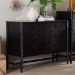 Baxton Studio Brantley Spindle Dresser - 6-Drawer Horizontal Storage Cabinet with Beaded Frame and Elevated Base for Bedroom, Black - MG9025-Black-6DW-Dresser