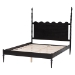 Baxton Studio Brantley Spindle Platform Bed - Farmhouse Bed Frame with Scalloped Headboard and Turned Posts, Black, King - MG0110-6-Black-King