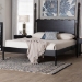 Baxton Studio Brantley Spindle Platform Bed - Farmhouse Bed Frame with Scalloped Headboard and Turned Posts, Black, King - MG0110-6-Black-King