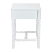 Baxton Studio Brantley Spindle Nightstand - 1-Drawer Bedside Table with Beaded Frame and Open Base for Bedroom, White - MG9025-White-NS