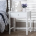 Baxton Studio Brantley Spindle Nightstand - 1-Drawer Bedside Table with Beaded Frame and Open Base for Bedroom, White - MG9025-White-NS