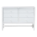 Baxton Studio Brantley Spindle Dresser - 6-Drawer Horizontal Storage Cabinet with Beaded Frame and Elevated Base for Bedroom, White - MG9025-White-6DW-Dresser