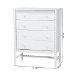 Baxton Studio Brantley Spindle Chest - 4-Drawer Vertical Storage Cabinet with Beaded Frame and Elevated Base for Bedroom, White - MG9025-White-4DW-Chest