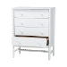 Baxton Studio Brantley Spindle Chest - 4-Drawer Vertical Storage Cabinet with Beaded Frame and Elevated Base for Bedroom, White - MG9025-White-4DW-Chest