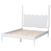 Baxton Studio Brantley Spindle Platform Bed - Farmhouse Bed Frame with Scalloped Headboard and Turned Posts, White, King - MG0110-6-White-King