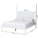 Baxton Studio Brantley Spindle Platform Bed - Farmhouse Bed Frame with Scalloped Headboard and Turned Posts, White, King - MG0110-6-White-King