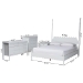 Baxton Studio Hoffman 4-Piece Scalloped Bedroom Set - Farmhouse Bed Frame with Matching Dresser, Chest, and 2-Drawer Nightstand, White, King - Enitan-4PC Bedroom Set-White-King-1NS
