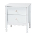 Baxton Studio Hoffman 4-Piece Scalloped Bedroom Set - Farmhouse Bed Frame with Matching Dresser, Chest, and 2-Drawer Nightstand, White, King - Enitan-4PC Bedroom Set-White-King-1NS
