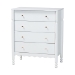 Baxton Studio Hoffman 4-Piece Scalloped Bedroom Set - Farmhouse Bed Frame with Matching Dresser, Chest, and 2-Drawer Nightstand, White, King - Enitan-4PC Bedroom Set-White-King-1NS