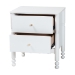 Baxton Studio Hoffman Nightstand - 2-Drawer Bedside Table with Scalloped Apron and Turned Legs for Bedroom, White - MG9022-White-2DW-NS