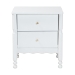 Baxton Studio Hoffman Nightstand - 2-Drawer Bedside Table with Scalloped Apron and Turned Legs for Bedroom, White - MG9022-White-2DW-NS