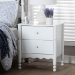 Baxton Studio Hoffman Nightstand - 2-Drawer Bedside Table with Scalloped Apron and Turned Legs for Bedroom, White - MG9022-White-2DW-NS