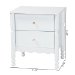 Baxton Studio Hoffman Nightstand - 2-Drawer Bedside Table with Scalloped Apron and Turned Legs for Bedroom, White - MG9022-White-2DW-NS