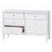 Baxton Studio Hoffman Dresser - 6-Drawer Horizontal Storage Cabinet with Scalloped Apron and Turned Legs for Bedroom, White - MG9022-White-6DW-Dresser