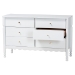 Baxton Studio Hoffman Dresser - 6-Drawer Horizontal Storage Cabinet with Scalloped Apron and Turned Legs for Bedroom, White - MG9022-White-6DW-Dresser