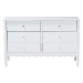 Baxton Studio Hoffman Dresser - 6-Drawer Horizontal Storage Cabinet with Scalloped Apron and Turned Legs for Bedroom, White - MG9022-White-6DW-Dresser