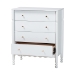 Baxton Studio Hoffman Chest - 4-Drawer Vertical Storage Cabinet with Scalloped Apron and Turned Legs for Bedroom, White - MG9022-White-4DW-Chest