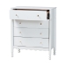 Baxton Studio Hoffman Chest - 4-Drawer Vertical Storage Cabinet with Scalloped Apron and Turned Legs for Bedroom, White - MG9022-White-4DW-Chest