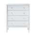 Baxton Studio Hoffman Chest - 4-Drawer Vertical Storage Cabinet with Scalloped Apron and Turned Legs for Bedroom, White - MG9022-White-4DW-Chest