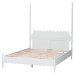 Baxton Studio Hoffman Platform Bed - Farmhouse Bed Frame with Scalloped Design and Turned Posts, White, King - MG0261-White-King