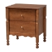 Baxton Studio Hoffman Nightstand - 2-Drawer Bedside Table with Scalloped Apron and Turned Legs for Bedroom, Walnut Brown